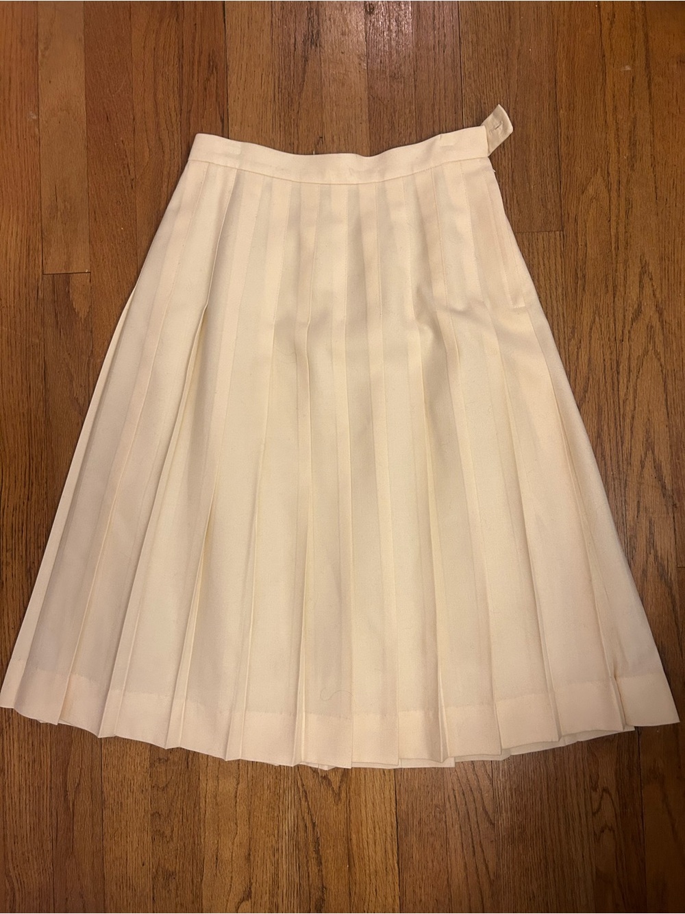 Talbots Cream Pleated A-Line Midi Skirt